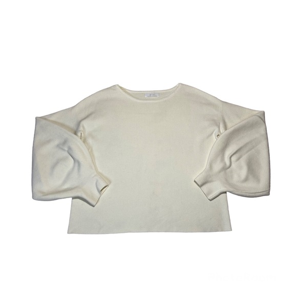 OAK + FORT Sweaters - OAK + FORT Womens Balloon Sleeve Sweater Cream Size S